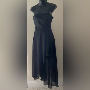 Morgan & Co Black High Low Cut Evening Gown Size 3/4